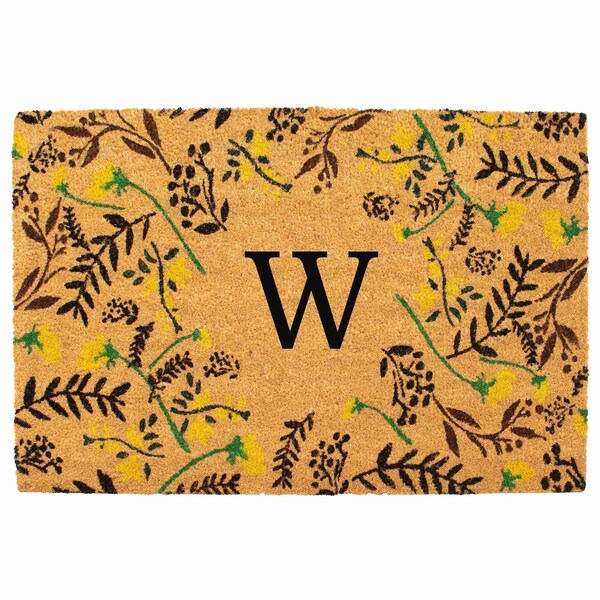 Calloway Mills Monogram Door Mat, Black, Yellow, Green, Natural, 24 in W x 36 in L 105082436W - main